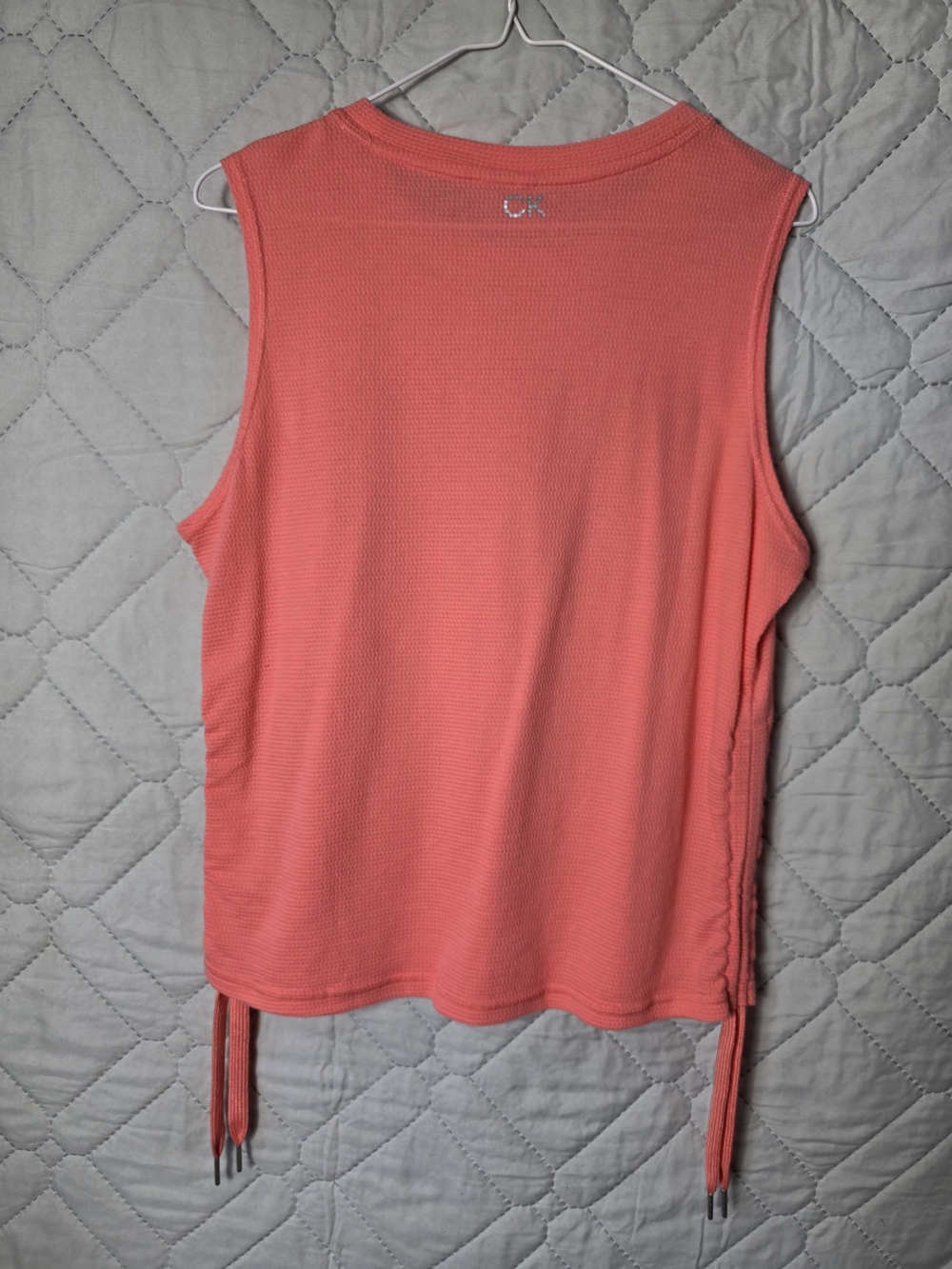 Calvin Klein Performance Coral Sleeveless Side-Tie Tank Sz M - Picture 6 of 7